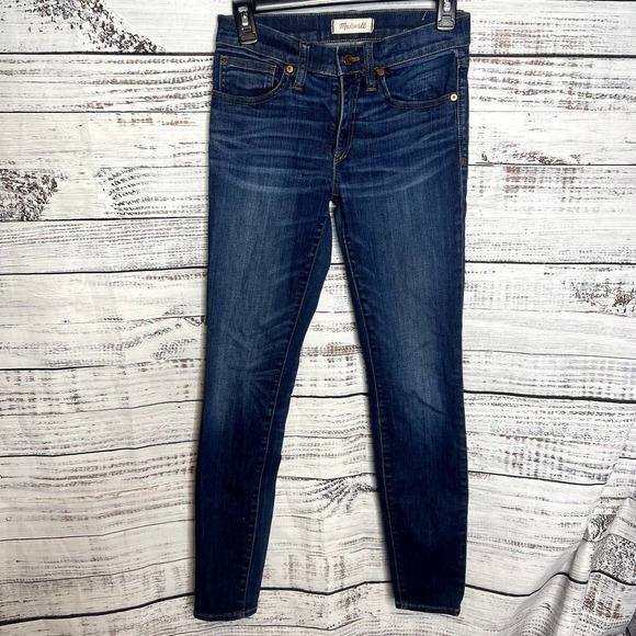 Madewell Skinny Skinny Jeans Mid Rise Dark Wash 25 - Picture 2 of 4